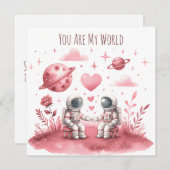 Lupercalia Astronaut Space Love Valentine シーズンカード (正面/裏面)