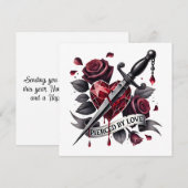 Lupercalia Gothic Heart & Sword Valentine's シーズンカード (正面/裏面)