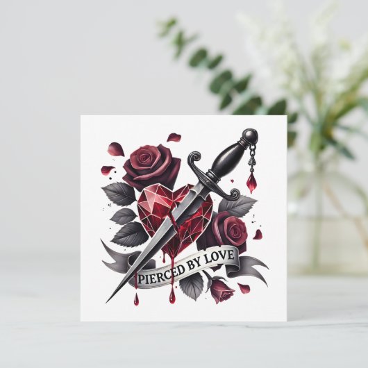 Lupercalia Gothic Heart & Sword Valentine's シーズンカード (スタンド正面)