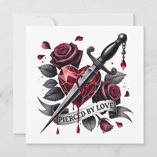 Lupercalia Gothic Heart & Sword Valentine's シーズンカード (正面)