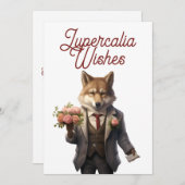Lupercalia Handsome Wolf Valentines Day シーズンカード (正面/裏面)