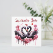 Lupercalia Love Swans & Roses Valentine's Day シーズンカード (スタンド正面)