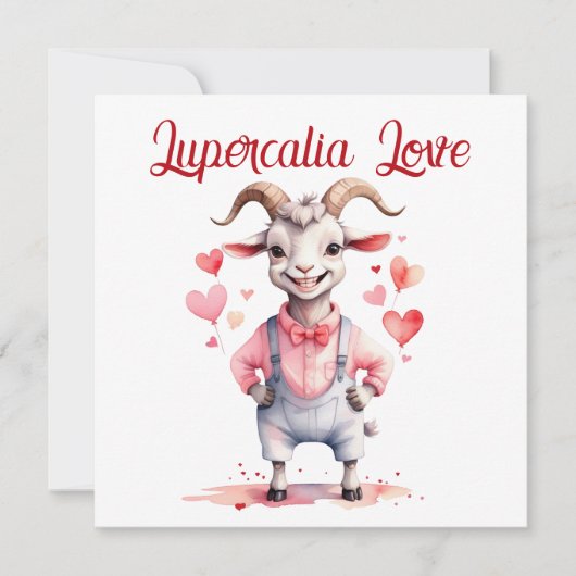 Lupercalia Love Sweet Goat Hearts Valentine's Day シーズンカード (正面)
