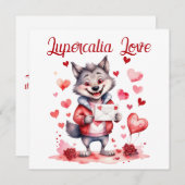 Lupercalia Love Sweet Wolf Hearts Valentine's Day シーズンカード (正面/裏面)