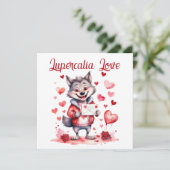 Lupercalia Love Sweet Wolf Hearts Valentine's Day シーズンカード (スタンド正面)