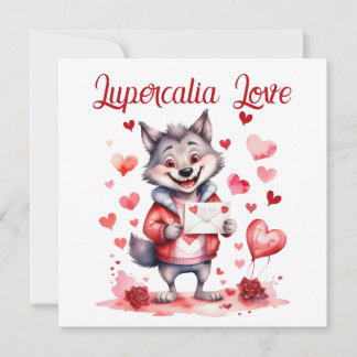 Lupercalia Love Sweet Wolf Hearts Valentine's Day シーズンカード