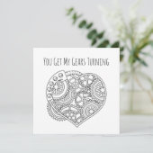 Lupercalia Steampunk Heart Gears Turning Valentine シーズンカード (スタンド正面)