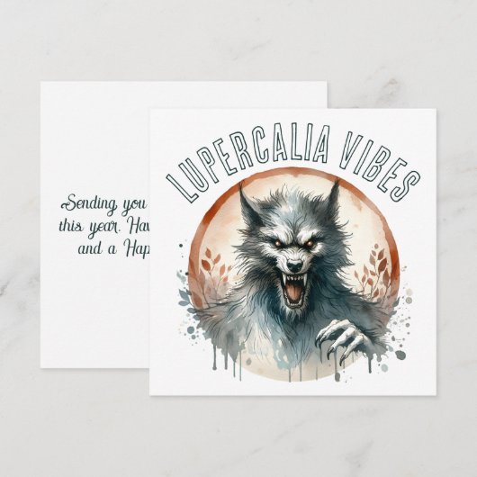 Lupercalia Vibes Werewolf Valentine's Day シーズンカード (正面/裏面)