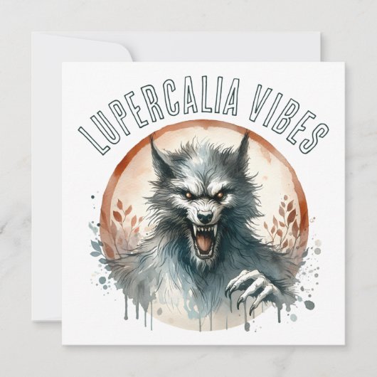 Lupercalia Vibes Werewolf Valentine's Day シーズンカード (正面)