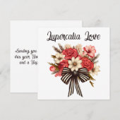 Lupercalia Vintage Gothic Retro Bouquet Valentine シーズンカード (正面/裏面)