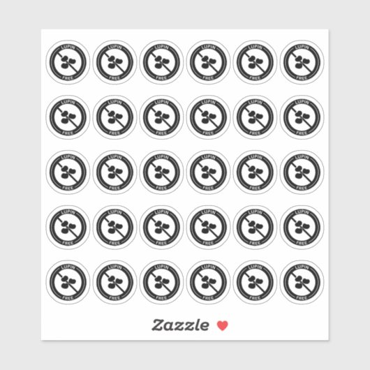 Lupin Free Wedding Place Card Mini Food Allergy シール (シート)