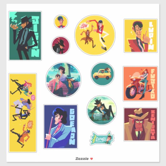 Lupin III 12 sticker set シール (シート)