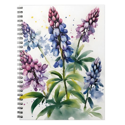 Lupin - Watercolor flowers ノートブック (正面)