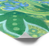 Lupine Flowers, Summer Wildflowers Floral Painting ポスター (角)