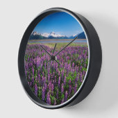 Lupines in Bloom | Kenai Mountains, Alaska 壁時計 (傾斜)
