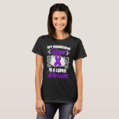 Lupus Warrior Dad  Lupus Purple Ribbon Lupus Aware Tシャツ (正面フル)