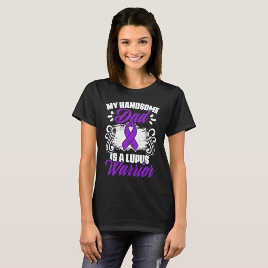 Lupus Warrior Dad Lupus Purple Ribbon Lupus Aware Tシャツ (正面フル)