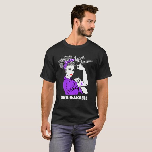 Lupus Warrior Unbreakable Lupus Awareness Gift Tシャツ (正面フル)