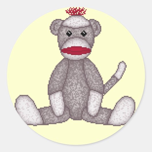 Lura's sock monkey stickers ラウンドシール (正面)