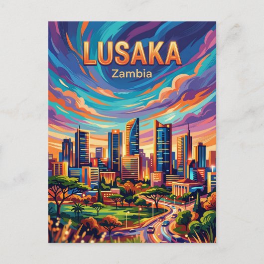 Lusaka Skyline Zambia ポストカード (正面)