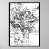 Lusaka Zambia City Map ポスター (正面)