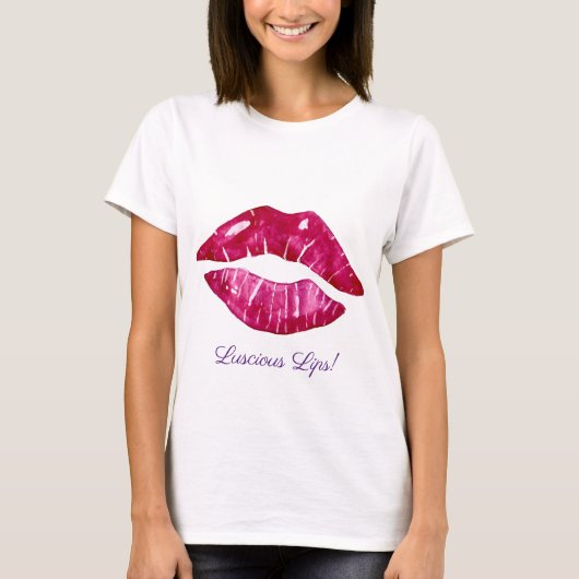 Luscious Lips Design Ladies T-shirt Tシャツ (正面)