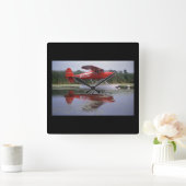 Luscombe、8A 1940年のOshkosh_Classicの航空 スクエア壁時計 (ホーム)