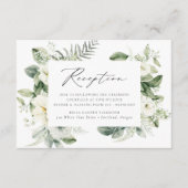  lushな白い花と緑の結婚式の披露宴 エンクロージャーカード (正面)