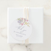 Lush Blue Boho Wildflowers Elegant Wedding フェイバータグ (インサイチュ)