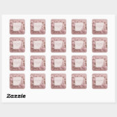 Lush Blush Pink Cherry Blossom Gold スクエア ウェディング スクエアシール (シート)