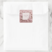 Lush Blush Pink Cherry Blossom Gold スクエア ウェディング スクエアシール (バッグ)