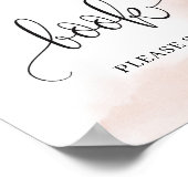 Lush burgundy blush pink floral guest book sign ポスター (角)