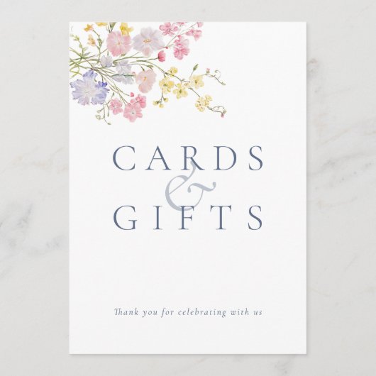 Lush Dusty Blue Script Wedding Tabletop Sign  (裏面)