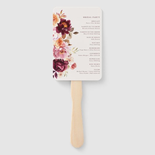 Lush Fall Floral Wedding Hand Fan ハンドファン (裏面)