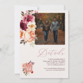Lush Fall Floral Wedding Invitation with QR code 招待状 (裏面)