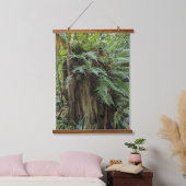 Lush Ferns Growing on Tree Stump 吊り下げ型タペストリー (寝室)