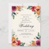 Lush Floral Botanical Arch Wedding 招待状 (正面)