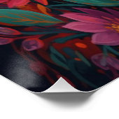 ​"Lush Floral Dream Woman | Vibrant Portrait Art" ポスター (コーナー)