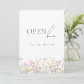Lush Floral Open Bar Wedding Tabletop Sign (スタンド正面)