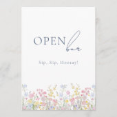 Lush Floral Open Bar Wedding Tabletop Sign (正面)
