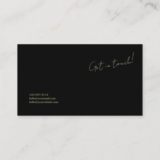 Lush Green Fern Foliage Black Modern Botanical 名刺 (裏面)