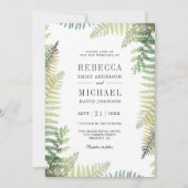 Lush Green Ferns Photo All in One QR Code 結婚式 招待状 (正面)