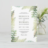 Lush Green Ferns Photo All in One QR Code 結婚式 招待状 (スタンド正面)