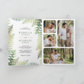 Lush Green Ferns Photo Collage QR Code Wedding 招待状 (内部)