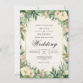 Lush Green Floral Archway Wedding 招待状 (正面)