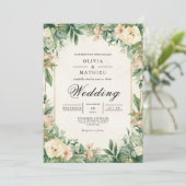 Lush Green Floral Archway Wedding 招待状 (スタンド正面)