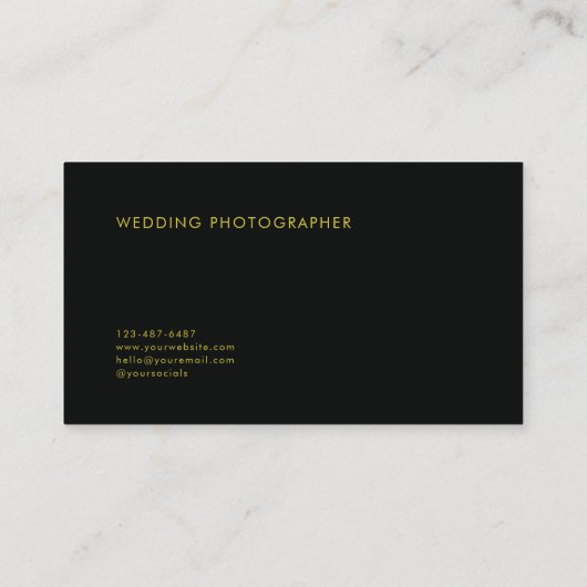 Lush Green Foliage Black Gold Frame Botanical 名刺 (裏面)