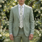 Lush Green Watercolor Eucalyptus Leaves ネクタイ