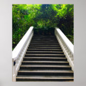 Lush Greenery Above Stone Stairs ポスター (正面)