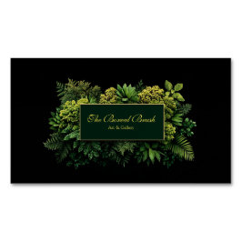 Lush Greenery Black Gold Frame Botanical マグネット名刺